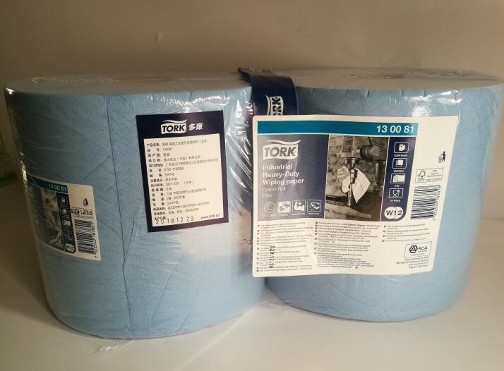 多康 130081 TORK工业擦拭纸吸油型(440蓝色卷式工业吸油纸3层)